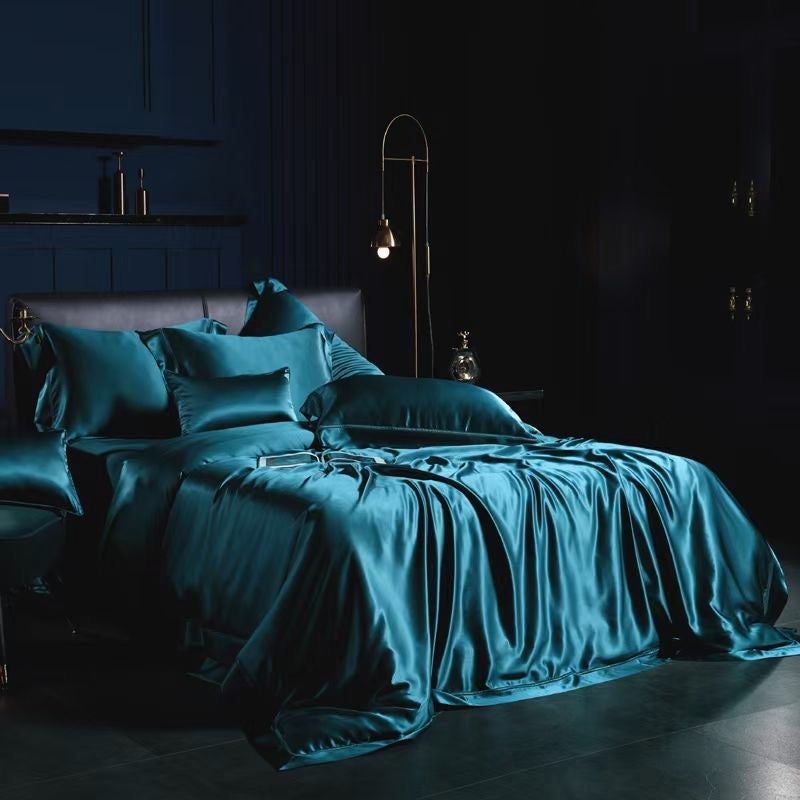 PAVONINE - Lace artisan 30 Momme 4-Piece Pure Mulberry Silk Bed Linen Set